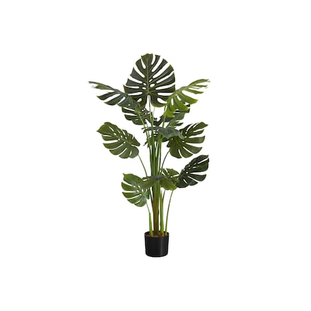 Monarch Specialties Artificial Plant, 55" Tall, Monstera Tree, Indoor, Faux, Fake, Floor, Greenery, Potted, Real Touch I 9548